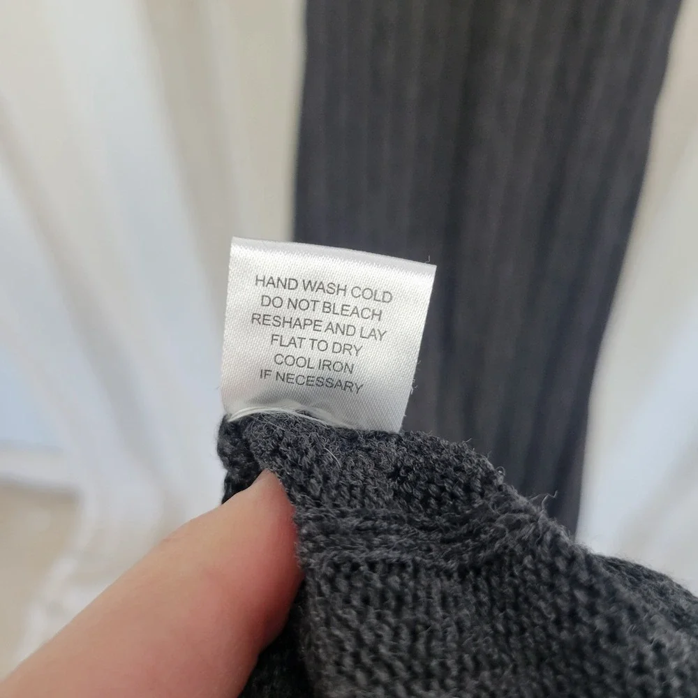 Boston Proper Knit Sweater Maxi Dress Charcoal Gray Sleeveless Size Small‎
